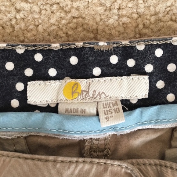 Boden Helena Khaki Chino 9” Shorts-10 - Picture 6 of 9